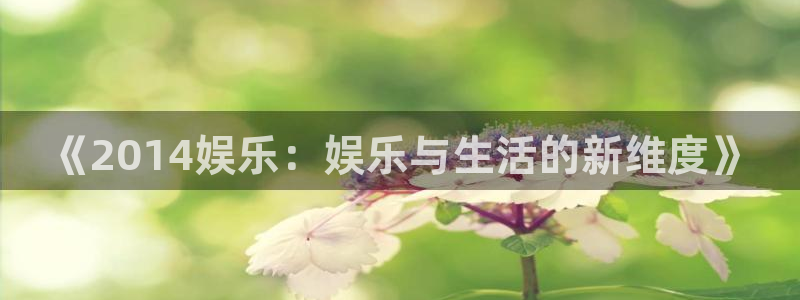壹号电子娱乐app下载安装：《2014娱乐：娱乐与生活的新维度》